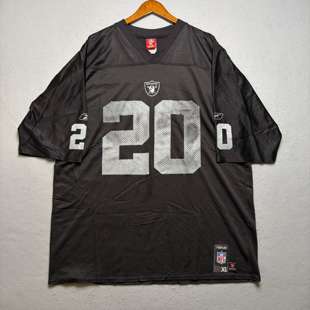 Reebok NFL Jersey Mens XL Black Oakland Raiders McFadden #20 Vintage 90s Mesh